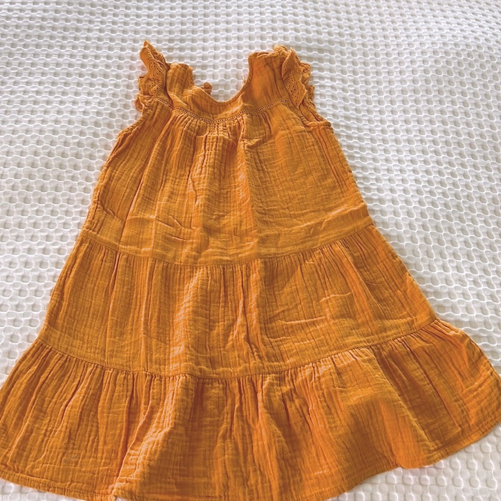 Girls Mustard Yellow Cotton Dress size 8/10
